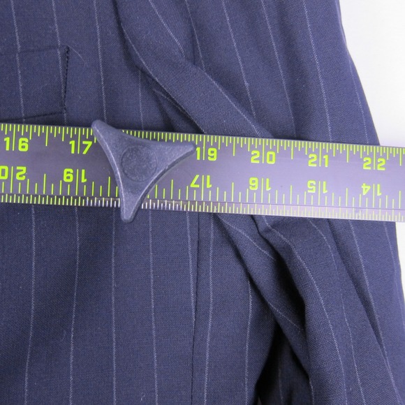 Brooks Brothers Suit Mens 43L Navy BrooksEase Wool 2 Button Two Piece Set Stripe - Picture 7 of 16